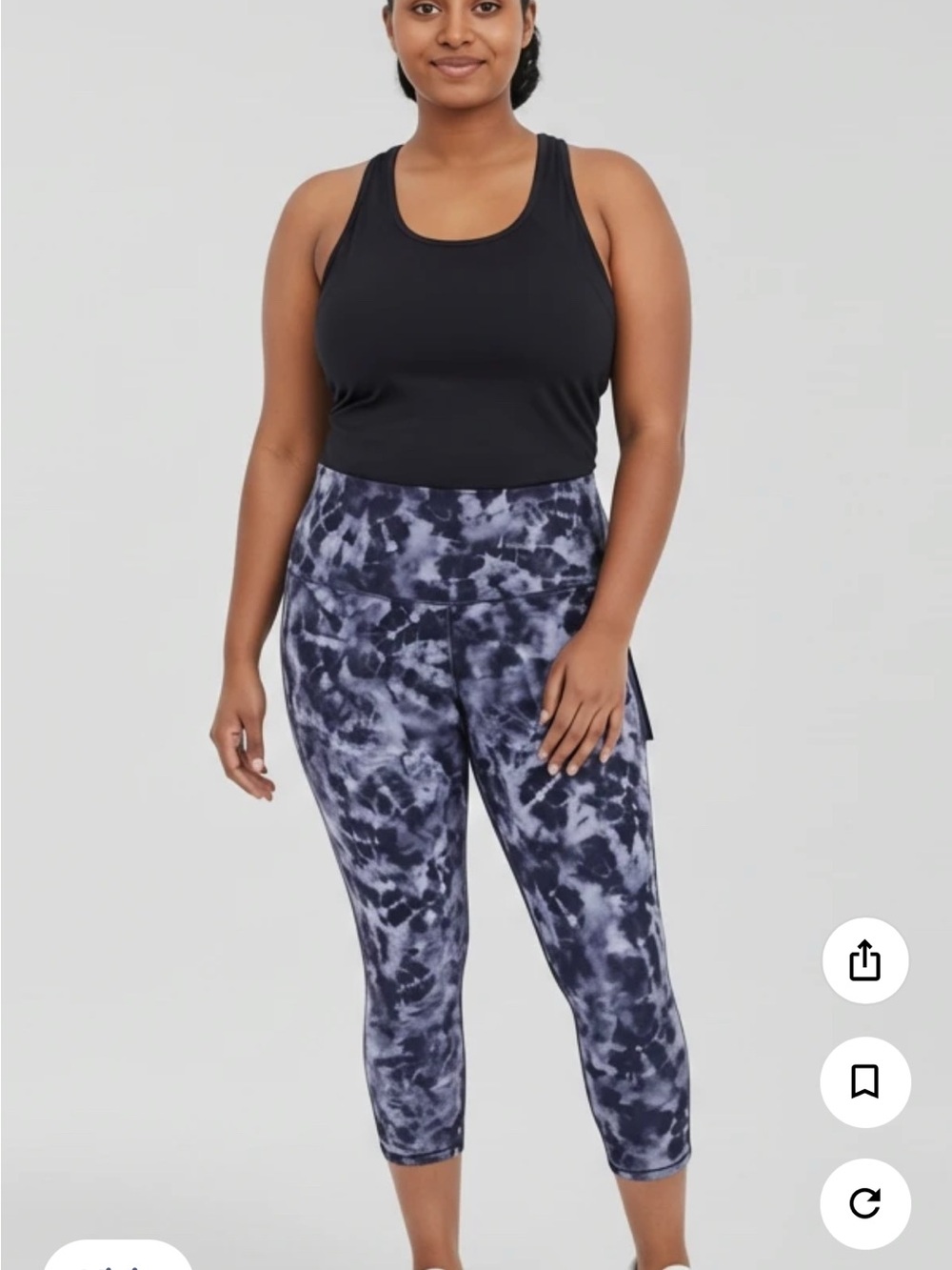 💖🔥Athleta Black and Gray Tie-Dye High-Rise Capri Leggings💖